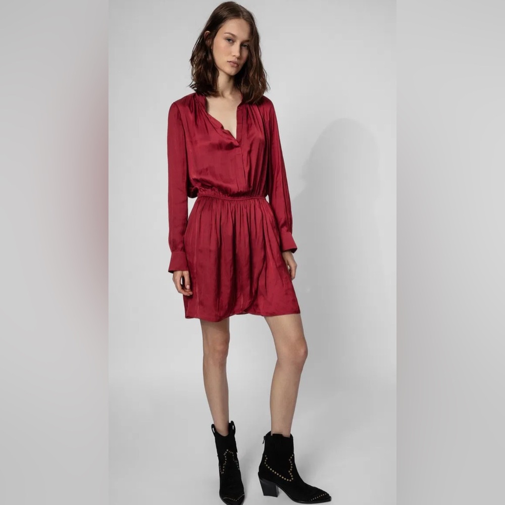 Zadig & Voltaire Vibrant Red Long Sleeve Dress